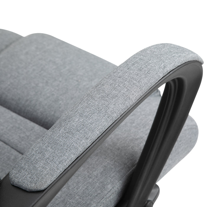 Ergonomic High-Back Swivel Chair - Adjustable Height, Tilt Function, Linen Upholstery in Deep Grey - Ideal for Office Comfort and Style