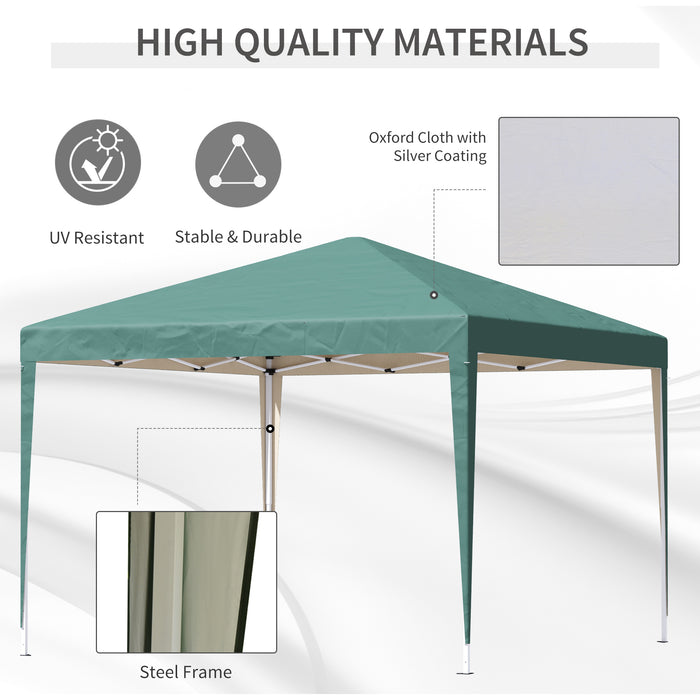 Heavy Duty 3x3m Garden Marquee - Folding Party Tent for Weddings and Events - Durable Green Canopy for Outdoor Celebrations