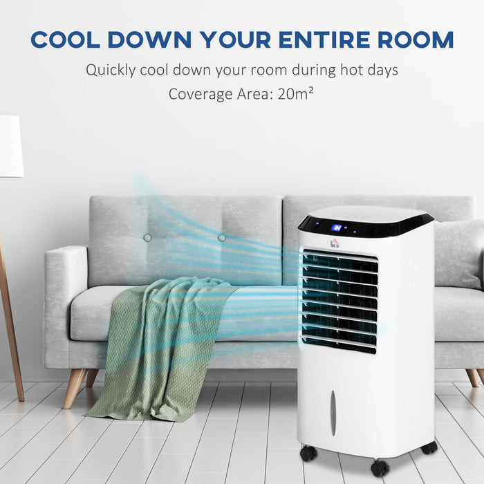 Evaporative Anion Ice Cooling Fan - Portable Air Cooler with Water Conditioner & Humidifier Features - Ideal for Home Bedroom Comfort with Remote Control and Timer