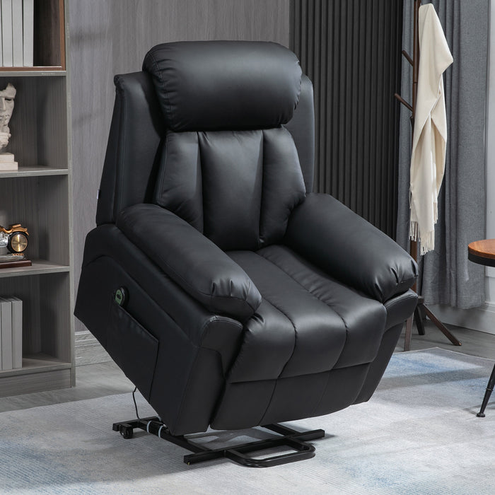 Extra Padded Electric Power Lift Recliner - PU Leather Sofa with Stand Assistance and Remote Control - Ideal Comfort Aid for Elderly and Mobility-Impaired Users