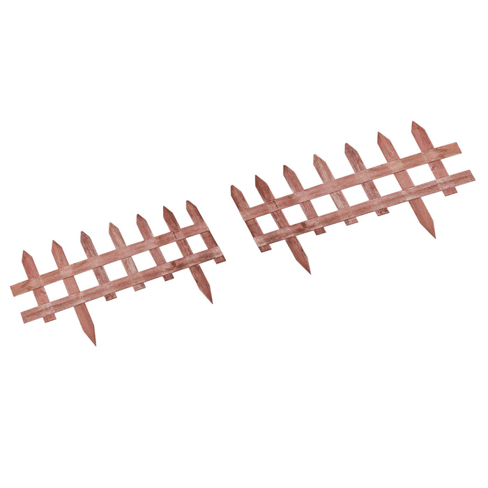 Wooden Garden Fence Kit - 12 Pieces of 60cm Eco-Friendly Barrier - Ideal for Decorative Edging and Landscaping