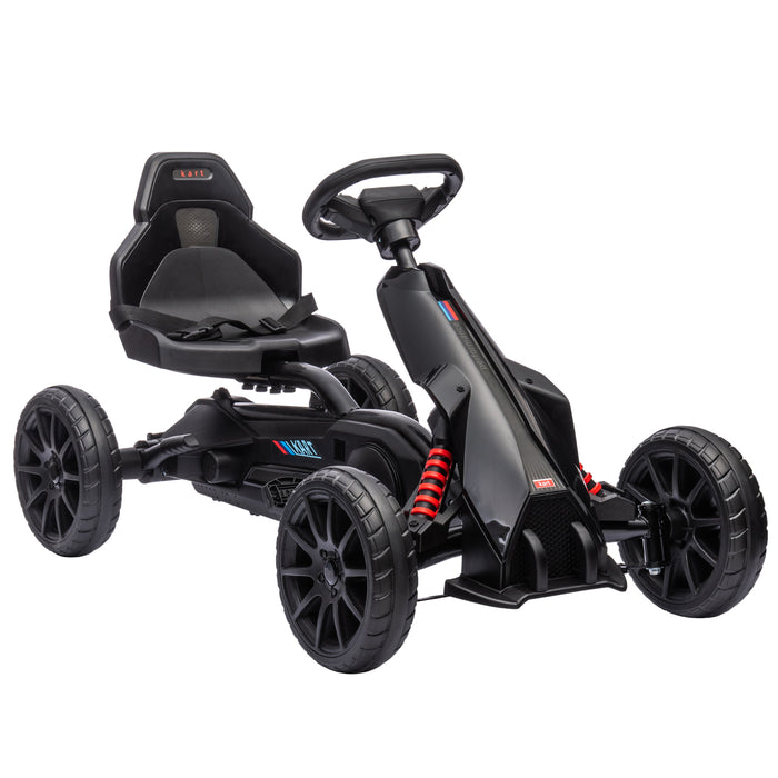 Kids Pedal Go Kart Racer - Adjustable Seat & Shock-Absorbing EVA Tyres with Handbrake - Fun Racing Cart for Children Ages 3-8