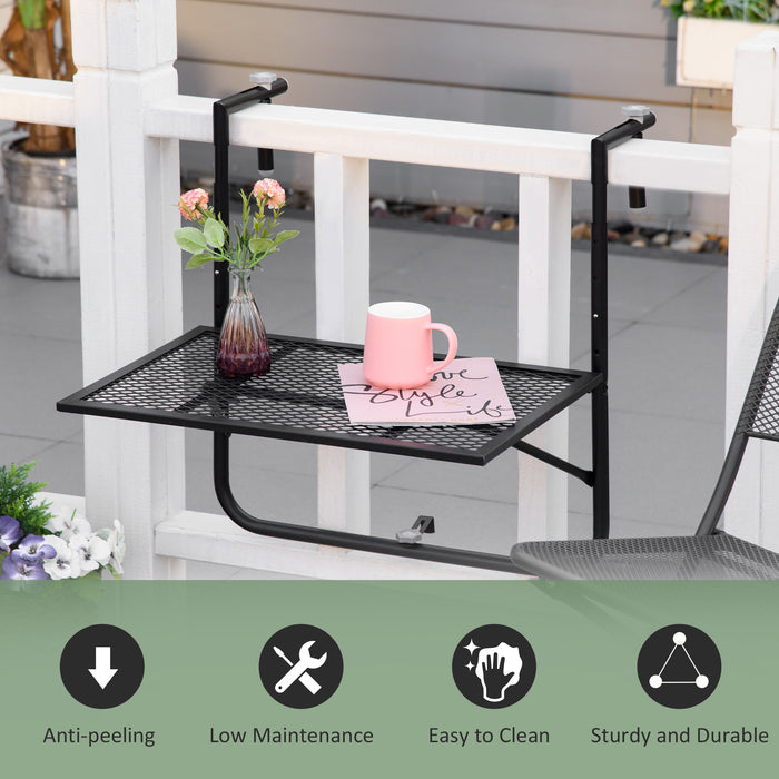 Space-Saving Balcony Hanging Table - Metal Wall Mount Desk with Adjustable Folding Design - Ideal for Patio and Garden Use