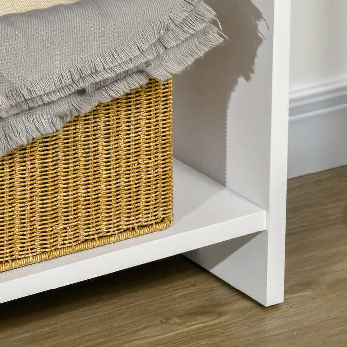 Contemporary White Console Table with Storage Shelf and Drawer - Elegant Hallway and Living Room Furniture - Ideal for Organized Entryways