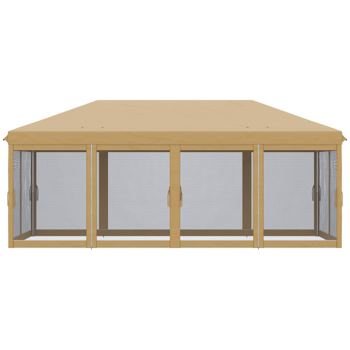 Pop-Up Gazebo Canopy - 6x3m Marquee with Mesh Walls and Carry Bag for Outdoor Shelter - Ideal for Parties, Weddings, and Events