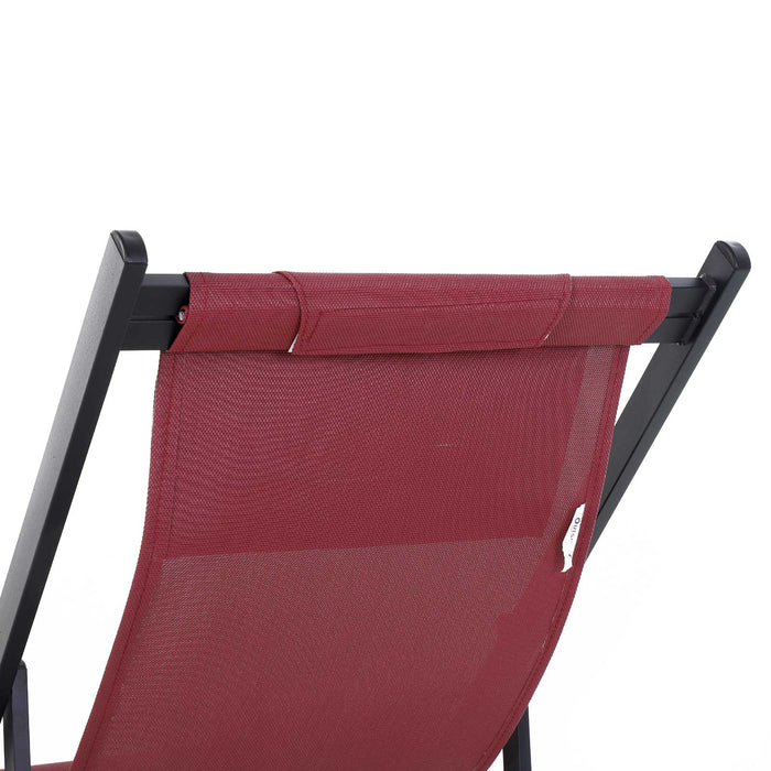 Folding Garden & Beach Deck Chair Pair - Seaside-Inspired Patio Loungers, Red - Ideal for Outdoor Relaxation and Sunbathing