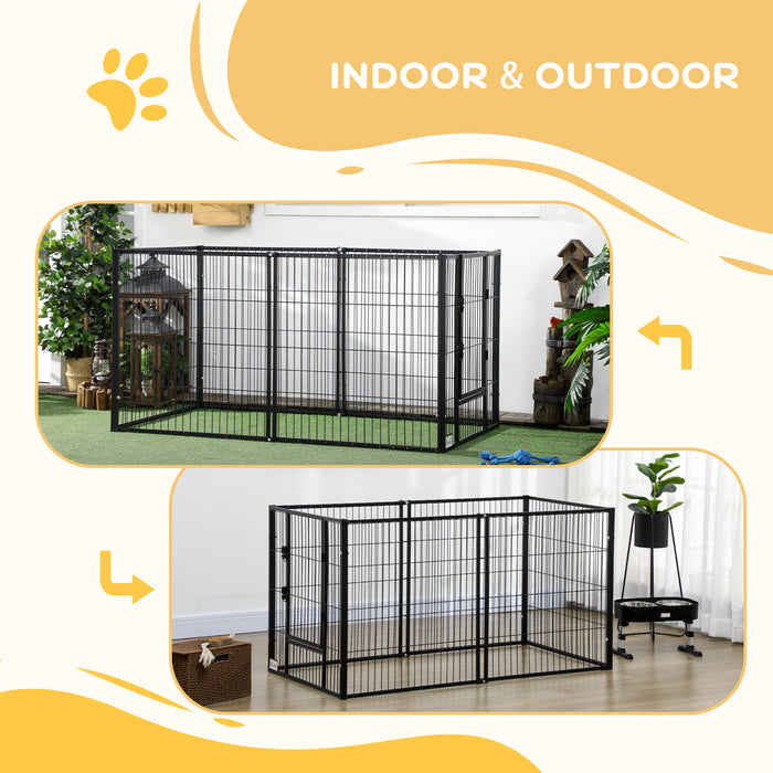 Heavy Duty 6-Panel Pet Playpen 82.5-150 cm x 81 cm - Adjustable Exercise Enclosure for Dogs - Ideal for Small to Medium Breeds