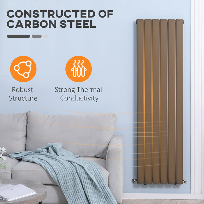 Space Heater 46x160cm - Water-Filled Quick Warm-Up Horizontal Designer Radiator - Ideal for Living Rooms, Studies, and Bathrooms in Grey