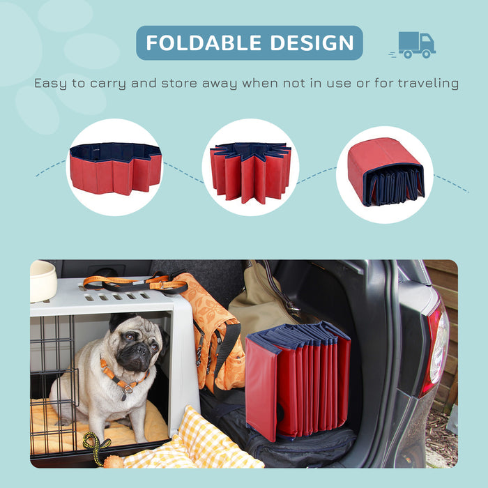 Foldable Dog Pool - Sturdy Φ100x30H cm Portable Bathing Tub for Pets - Ideal for Outdoor Summer Fun and Cooling Down