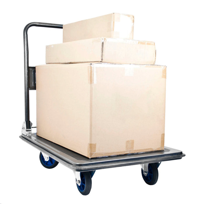 Heavy-Duty Platform Trolley Cart - 300kg Load Capacity, Durable Hand Truck - Ideal for Warehouses and Moving Heavy Items