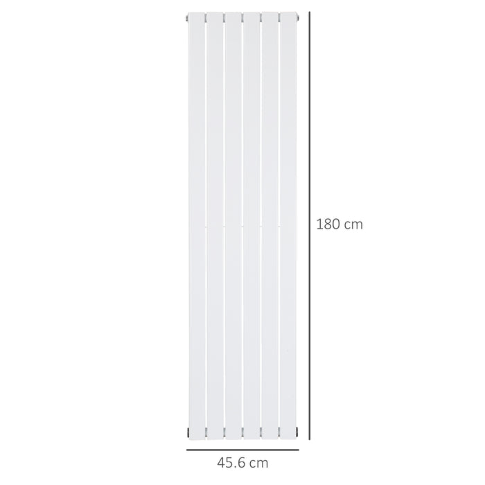 Horizontal Designer Wall-Mounted Water-Filled Radiator - Centralized Space Heating Solution for Bedroom and Home Office - Sleek White Finish for Modern Interiors