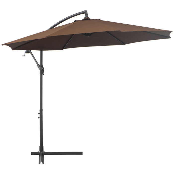 Cantilever Banana Umbrella - 3M Patio Parasol in Steel Brown, Sun Shade & Rain Protection - Ideal for Outdoor Spaces and Garden Lounging