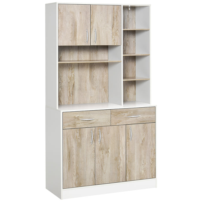 Storage Cabinet with Counter Top and Adjustable Shelves - Elegant Sideboard Unit with Drawers - Ideal for Dining Room and Living Room Organization