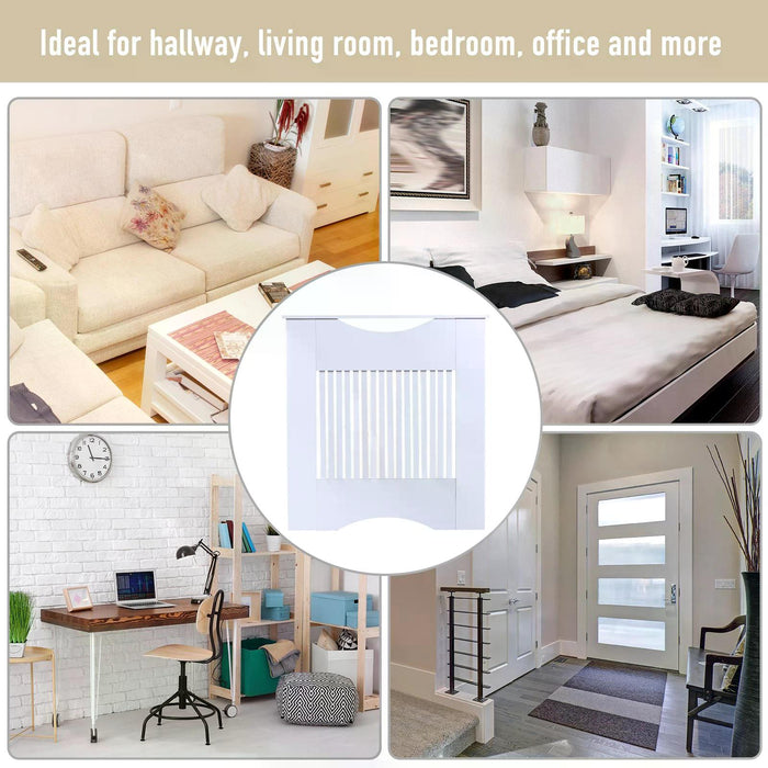 E1 Class Radiator Cover - 12mm Thick MDF Engineered Wood, 78cm Width - Sleek White Home Heating Solution for Safety and Décor