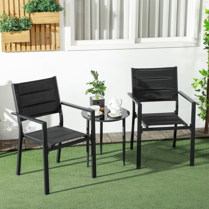 Aluminum Stacking Garden Chair Set of 2 - Durable Outdoor Seating Solution - Ideal for Patio and Backyard Spaces