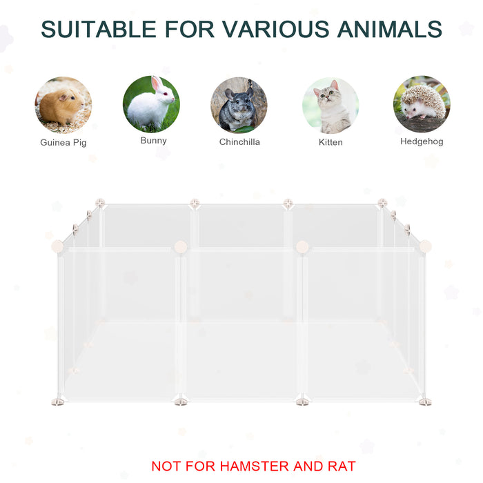 DIY Pet Playpen for Small Animals - 12-Panel Portable Plastic Enclosure with Open Design - Ideal for Guinea Pigs, Bunnies, and Chinchillas