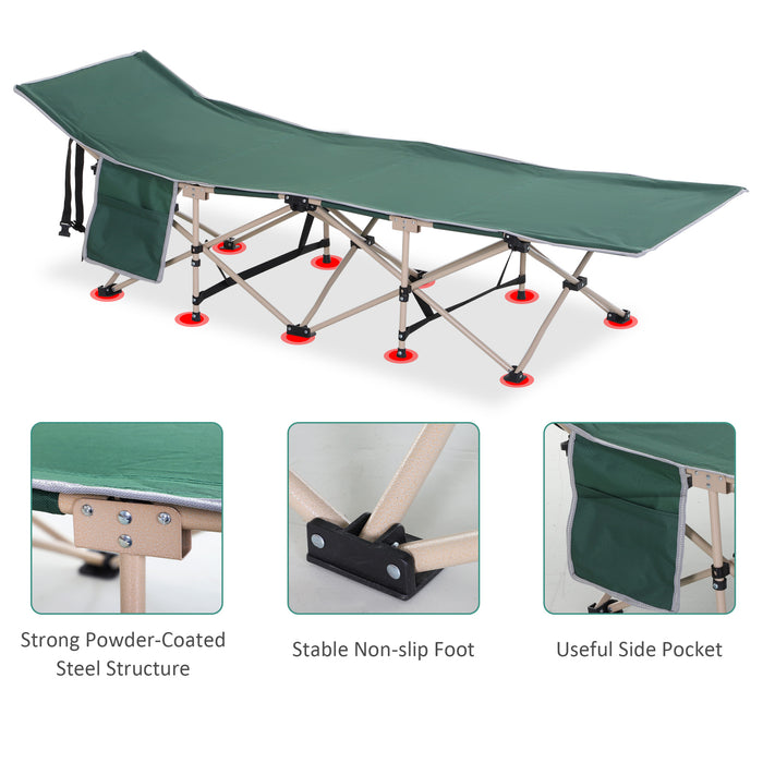 Portable Military-Style Camping Cot - Single-Person, Folding Outdoor Bed with Carry Bag for Travel & Fishing - Ideal for Patio, Guest Use & Leisure Activities