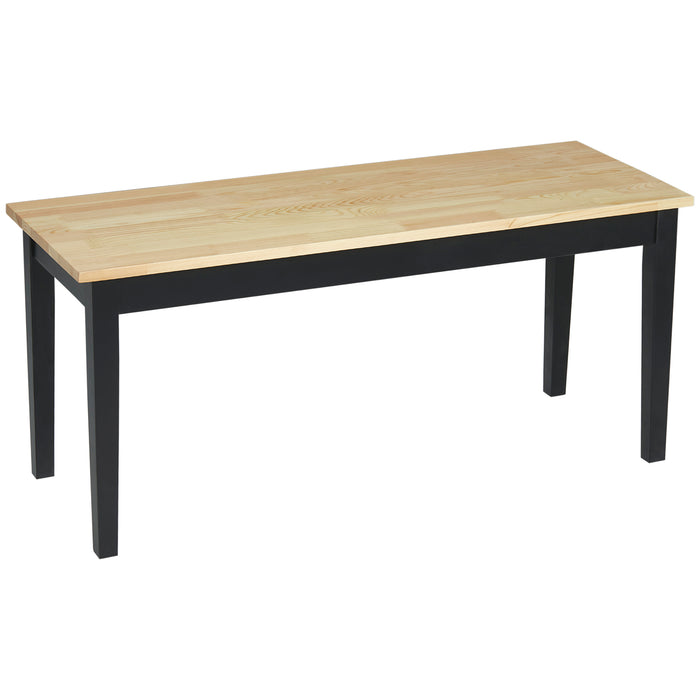 Wooden Dining Bench - 102 cm Wide, Seats 2, Perfect for Kitchen & Entryway - Natural Wood Look for Cozy Home Spaces