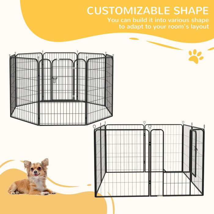 Heavy Duty 8-Panel Pet Playpen - Puppy and Rabbit Safe Enclosure, Foldable Design for Indoor & Outdoor Use - 80 x 100 cm Spacious Exercise Area