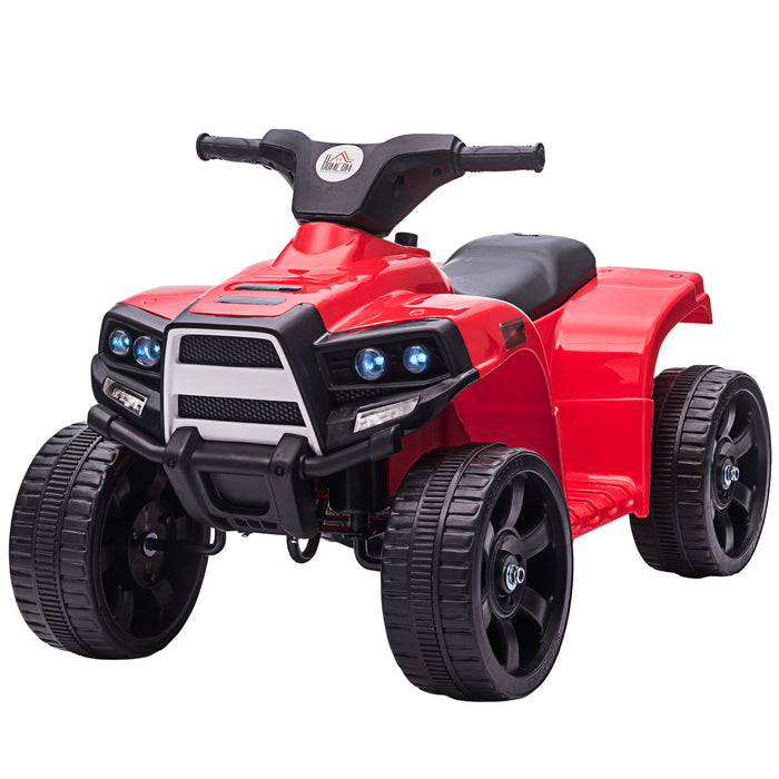 6V Electric Quad Bike for Kids - Toddler-Sized ATV with Headlights, Black & Red - Ideal Outdoor Ride-on Toy for Ages 18-36 Months