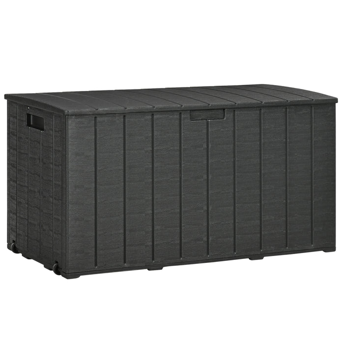 Extra-Large 336L Outdoor Storage Box - Water-Resistant Double-Wall Plastic Container for Garden Furniture - Spacious Organizer for Gardening Supplies, Tools, and Equipment