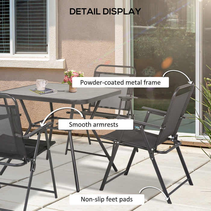 Metal Frame Patio Furniture - 5-Piece Outdoor Dining Ensemble - Ideal for Garden Parties and Al Fresco Meals