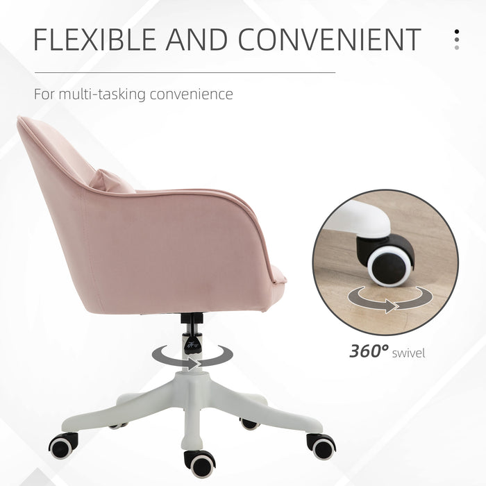 Velvet Comfort Executive Chair - Rechargeable Electric Massage Lumbar Support, Rolling Casters - Ideal for Home Office Relaxation and Comfort