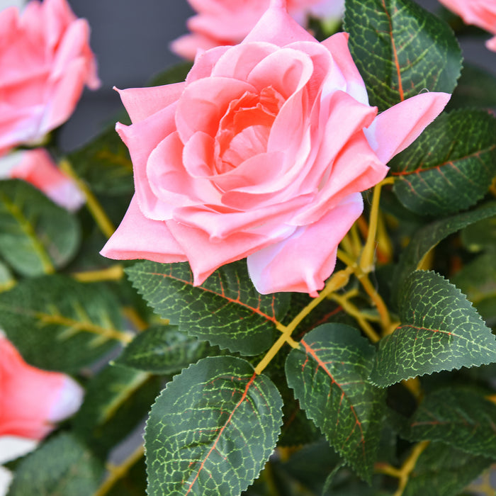 Artificial Pink Rose Flower Arrangements - Set of 2 Faux Potted Plants, 90cm Tall for Indoor/Outdoor Décor - Ideal for Home Beautification and Low Maintenance Decoration