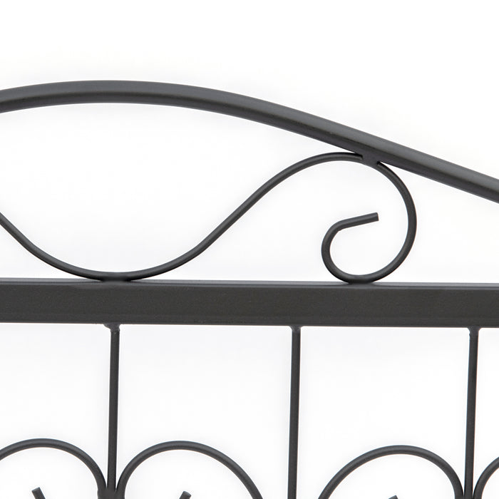 Outdoor Picket Fence Panels - Rustproof Metal Wire Decorative Garden Fencing for Landscape and Flower Bed Border Edging - Durable Animal Barrier in Elegant Black Design