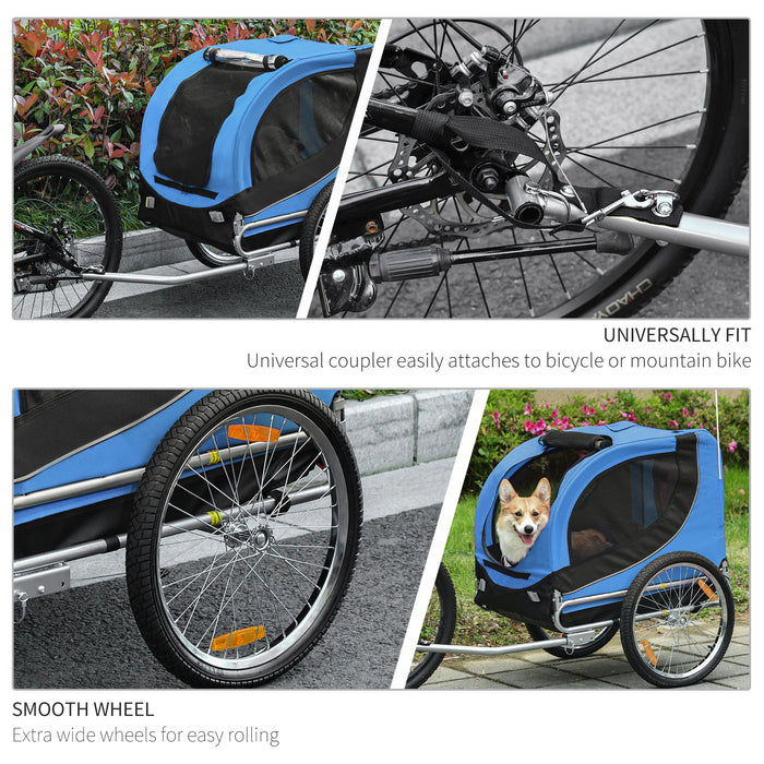 Folding Bicycle Dog Trailer with Removable Cover - Sturdy Pet Transport Solution - Ideal for Active Pet Owners and Cyclists