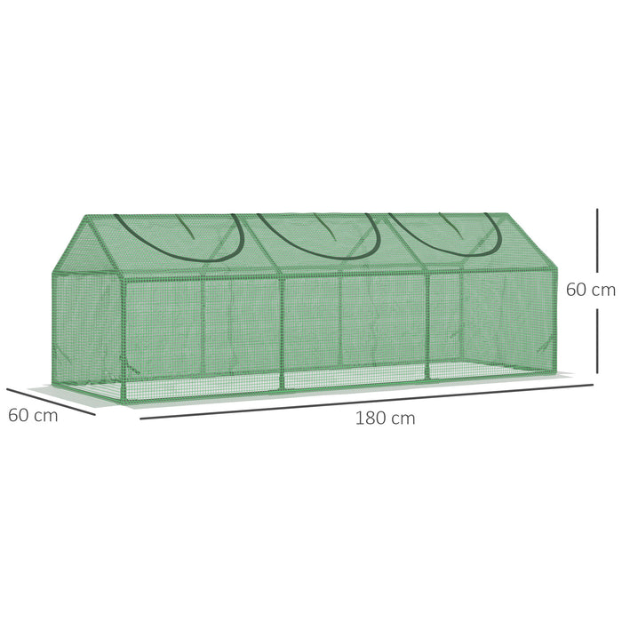 Mini Greenhouse - Compact Outdoor Grow House with Durable PE Cover and Observation Windows, 180x60x60cm - Perfect for Small Plants and Urban Gardens