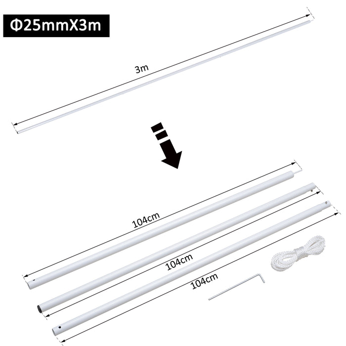 Heavy-Duty Sail Shade Poles with Eye Bolt Kit - Sturdy Support for Sun Shades and Canopies - Ideal for Outdoor Spaces and Gardens