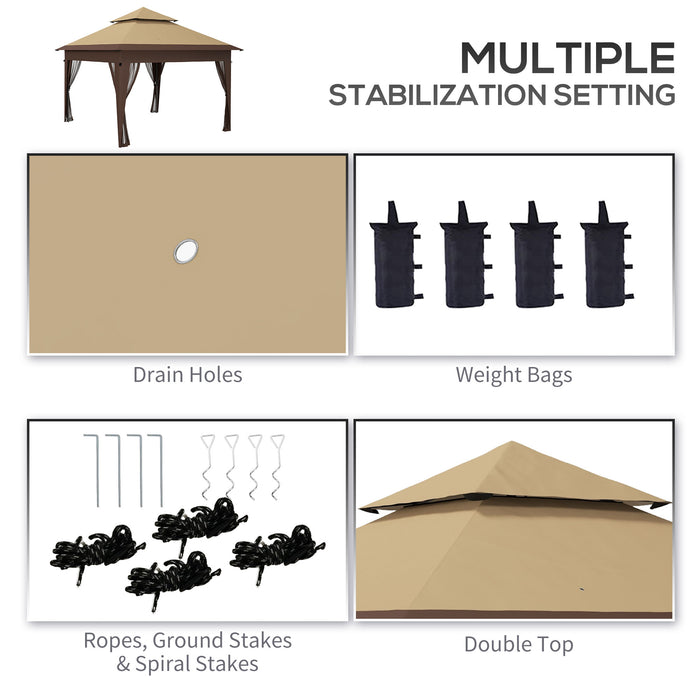 Pop-Up Gazebo 3x3m with Mosquito Netting - One-Touch Setup Marquee Party Tent, Includes Carry Bag & Sandbags - Ideal for Outdoor Events and Personal Use