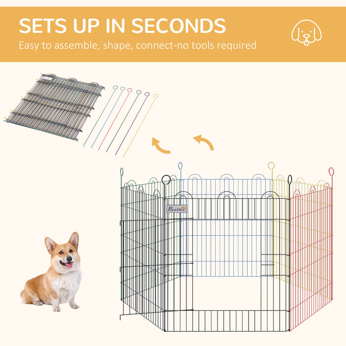 Pet Playpen Hexagon Enclosure - Durable Metal Dog and Puppy Crate with Exercise Fence and Door - Ideal for Indoor & Outdoor Pet Safety