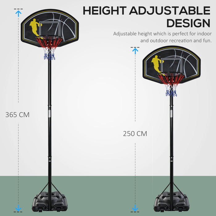 Adjustable Portable Basketball Hoop Stand with Wheels - Freestanding Garage Net & Backboard for Outdoor Use - Ideal for Adult & Senior Sports Enthusiasts