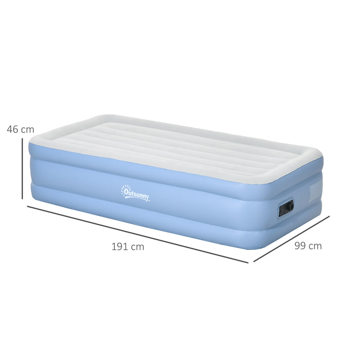 Extra-Wide Single Airbed with Integrated Electric Pump - Comfortable Inflatable Sleeping Solution - Ideal for Camping and Overnight Guests