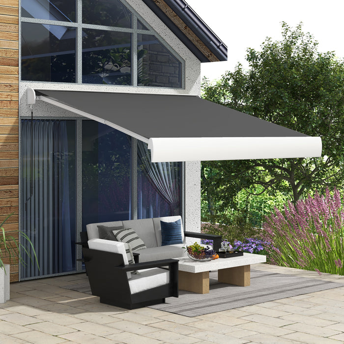 Electric Retractable Awning 3 x 2.5m - Aluminum Frame Sun Canopy with Remote Control for Patios and Windows - Provides Shade, Enhances Outdoor Comfort