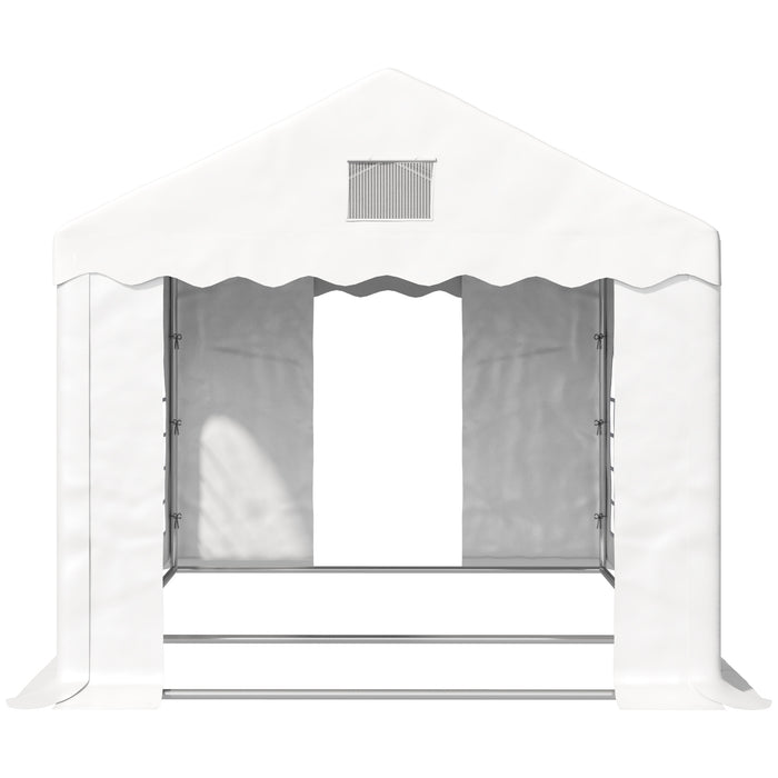 6x3m Party Gazebo with 4 Walls - Canopy Tent with Removable Sides and Windows - Ideal for Outdoor Gatherings and Events, White