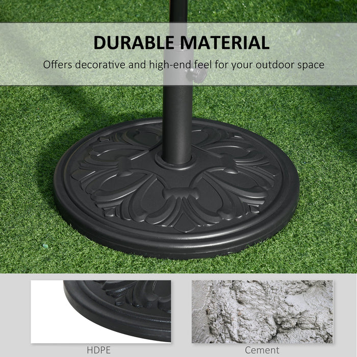 Heavy Duty Round Cement Parasol Base - Durable Umbrella Stand for Outdoor Garden Stability - Ideal for Patio Shade & Weather Resistance