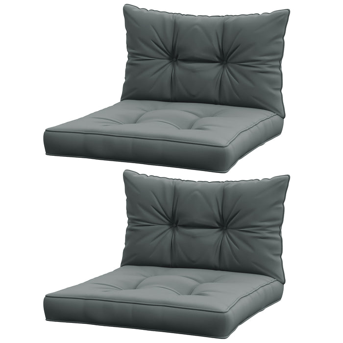 4-Piece Light Grey Patio Chair Cushions Set - Comfortable Seat Cushions and Back Pillows - Ideal for Indoor & Outdoor Seating Enhancement