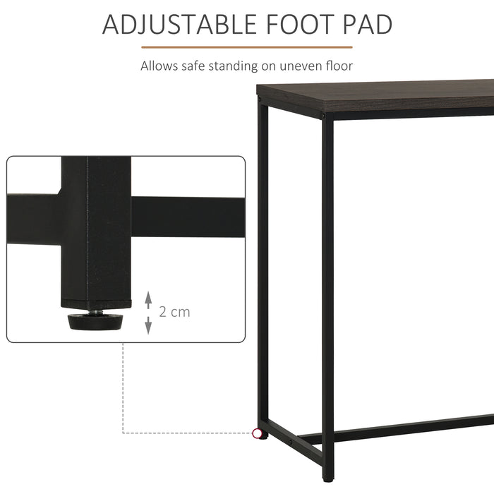 2-Tier Industrial Bar Table - Adjustable Foot Pad, Storage Shelf, Multipurpose Pub Desk - Ideal for Living Room, Kitchen, Bedroom, Cafe, Restaurant