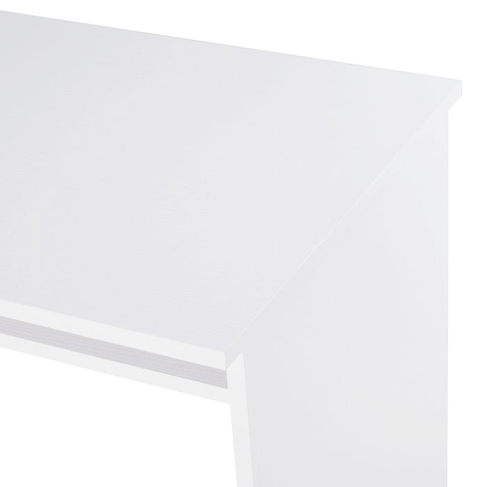 Space-Saving Computer Writing Desk with Storage - Compact Workstation with Learning Center for Home Office, 90x50 cm Size - Ideal for Students and Professionals, White