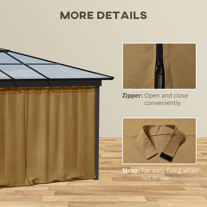 Gazebo Upgrade - 4-Panel Zippered Curtain Sidewalls for 3x3m Gazebos - Ideal for Outdoor Privacy and Protection