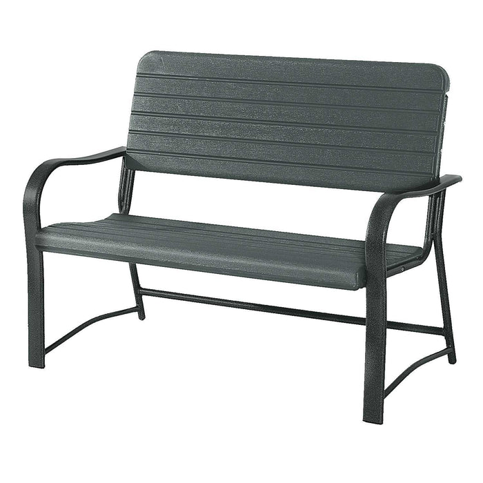 Double Seat Outdoor Bench - Romantic Garden Love Chair in Dark Green - Ideal for Couples' Patio Retreat