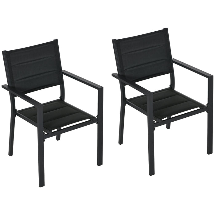 Aluminum Stacking Garden Chair Set of 2 - Durable Outdoor Seating Solution - Ideal for Patio and Backyard Spaces