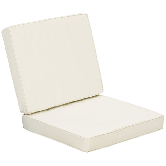 Outdoor Cushion Set - Garden Seat and Back Replacement Cushions 2-Pack, Cream White - Ideal Comfort for Patio Furniture