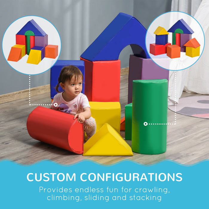 Kids Climb & Crawl Gym - 11-Piece Soft Foam Play Blocks for Building and Stacking - Non-Toxic, Educational Activity Set for Toddlers