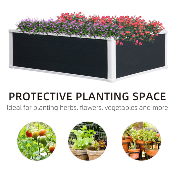 Raised Garden Bed Planter - Durable PP Outdoor Grow Container for Plants, Flowers, Vegetables - Ideal for Patio Gardening, 100x80x30cm