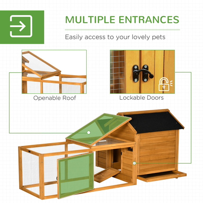 2-Tier Wooden Chicken Coop with Nesting Box and Ramp - Outdoor Hen House, Removable Tray, Spacious Poultry Habitat - Ideal for Backyard Farmers and Egg Layers