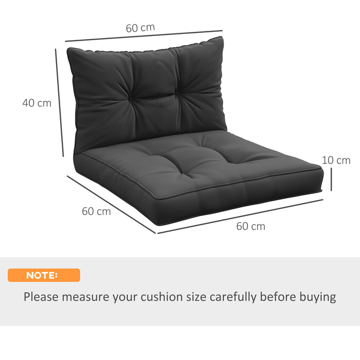 Patio Comfort Cushion Set - 4-Piece Seat and Back Pillow Combo, Charcoal Grey - Ideal for Indoor & Outdoor Seating Comfort